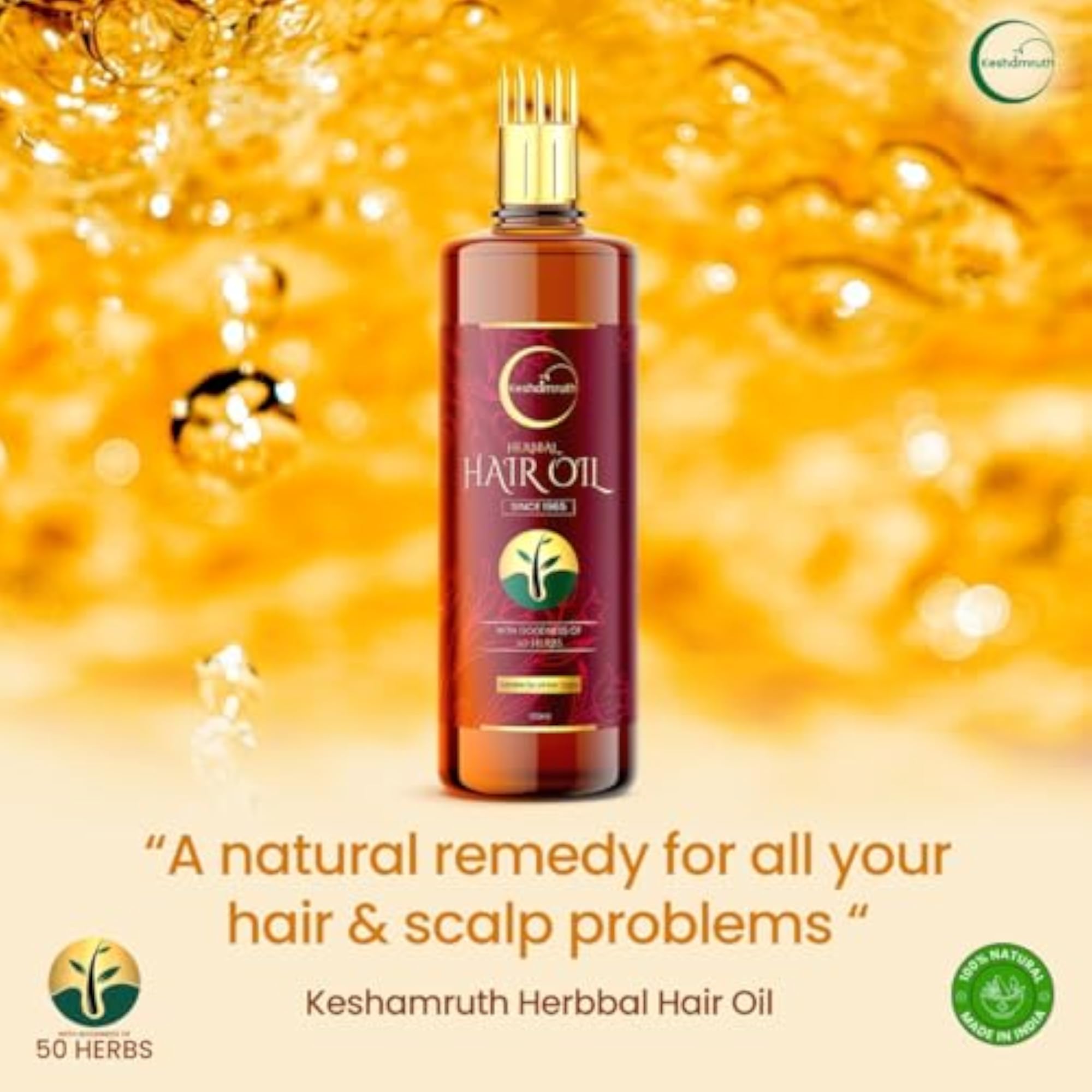Herbal Hair Oil with 50 Herbs, 100 ML